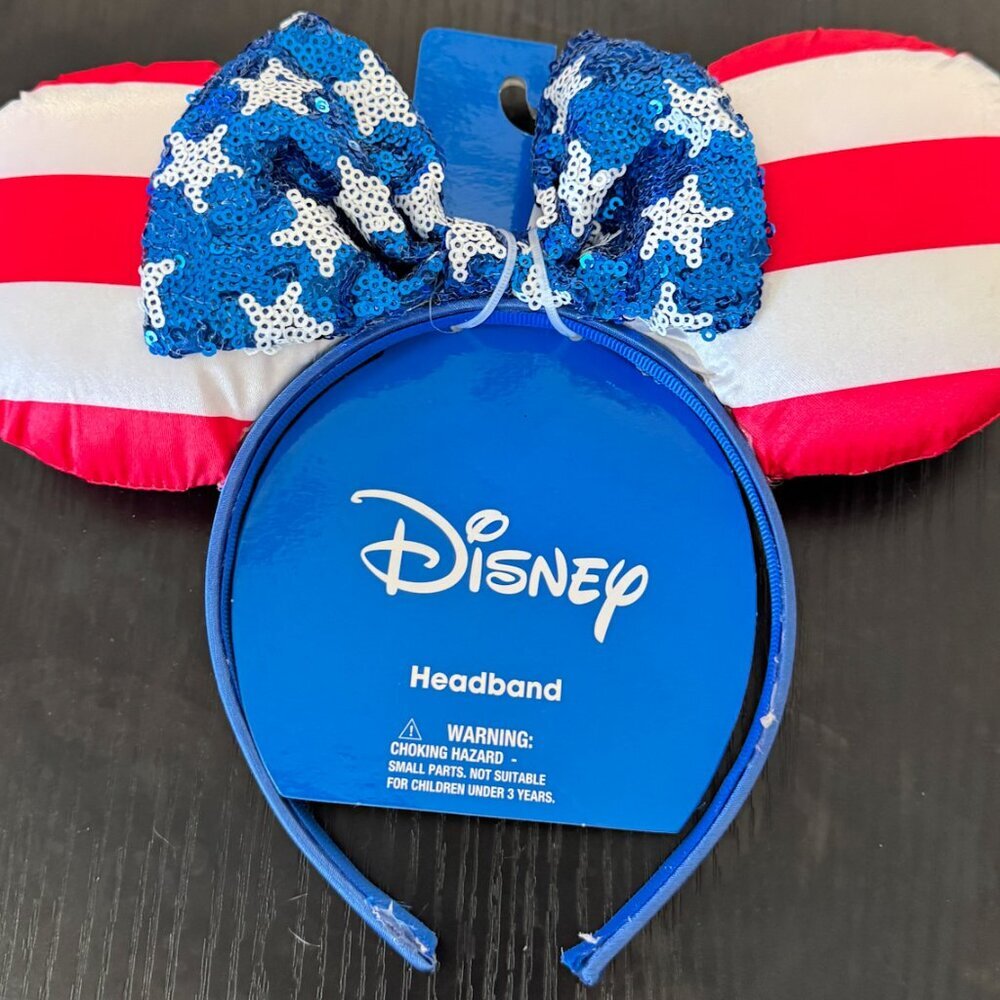 Disney Parks Stars and Strips Minnie Mouse Ears Headband NWT​